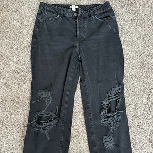 NEVER WORN Black Denim Ripped Jeans Size 27